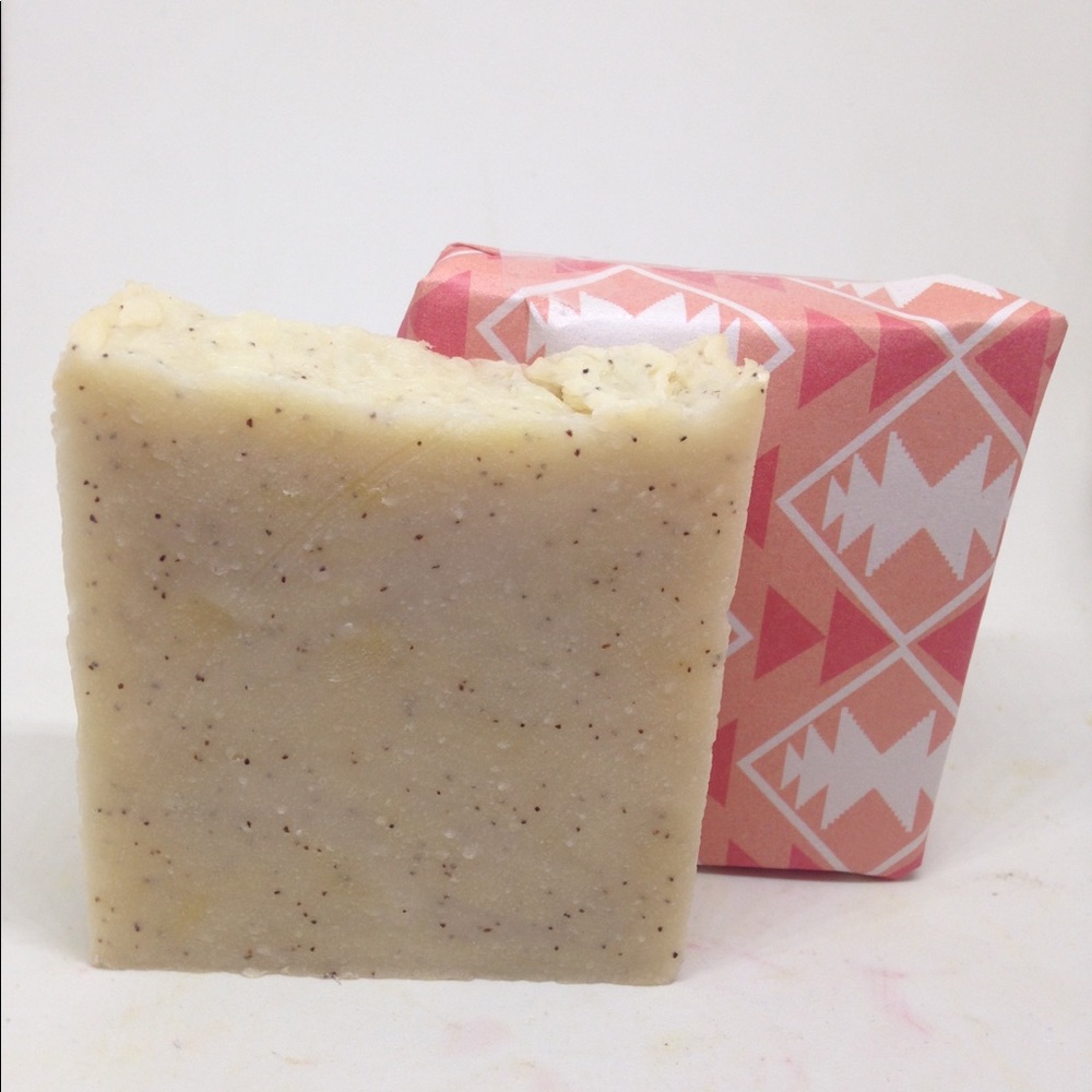 Handmade Shea Butter Apricot Scrub Soap Bar 4oz